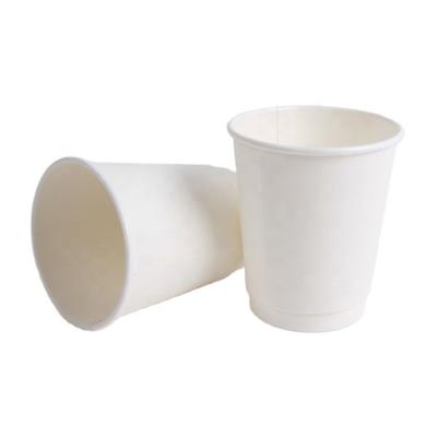 China Bio-degradable Plain white disposable paper cup 4oz 8oz paper coffee cups for sale