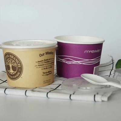 China Ice Cream Container 475cc Ice Cream Cup Biodegradable Compostable Paper Pla Liner Packaging Suppliers for sale