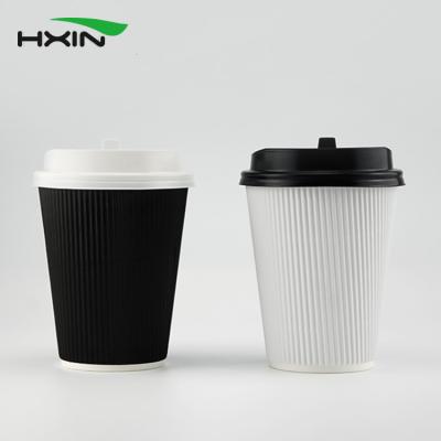 China Wholesale Maker Wallpaper Biodegradable Double Black Coffee Cups With Lids Custom Printed Bubble Hot Drinking Tea Disposable for sale