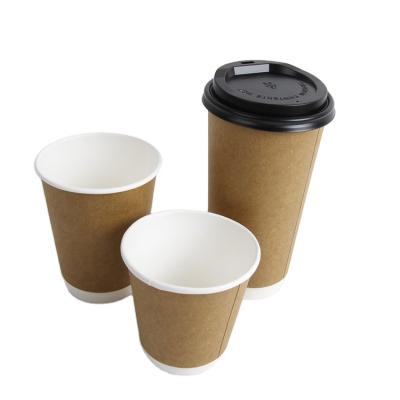 China Custom Logo Single Wall Wholesale Biodegradable Double Printed Hot Drinking Bubble Tea Disposable Paper Coffee Cups 4oz 8oz 16oz for sale