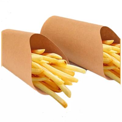 China Food Grade Disposable Disposable French Fries Cup Hamburger French Fries Potato White Color Fry Cups for sale