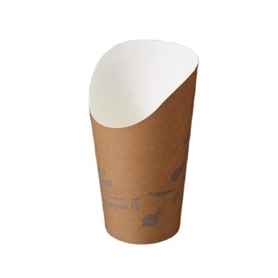 China Recyclable Take Out Disposable Hot French Fries Chips Paper Cups Custom Logo for sale