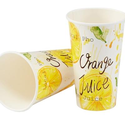 China Biodegradable Disposable Single Wall Ice Cream Paper Cup Drink Paper Cup Double Printed Cold Liner for sale