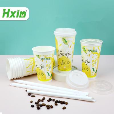 China Biodegradable Customization Disposable Logo 8oz 12oz Take Away Juice Coffee Packaging Paper Cups With Lid Sleeve for sale