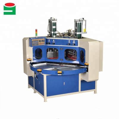 China JingYi factory made the 4 work stations automatic shoes cover/upper hot press and cold molding machine for sale