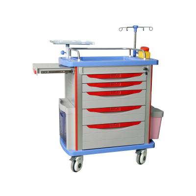 China Medical Devices Hospital Emergency ABS Medicine Trolley In Hospital Trolley Crash Trolley for sale