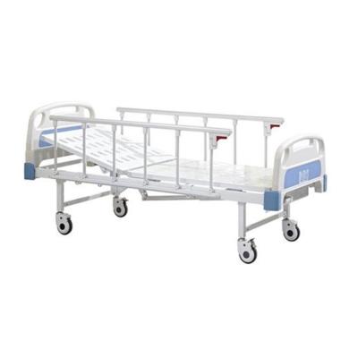 China Simple Crank Manual Hospital Bed Hospital Furniture Crank Manual Bed Aluminum Alloy Guardrail Good Care Performance for sale