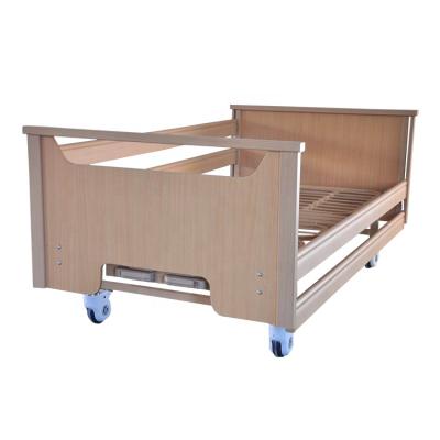 China Crank Manual Two Wooden Two Works Home Care Nursing Bed Sick Patient Hospital Medical Bed For Sale for sale