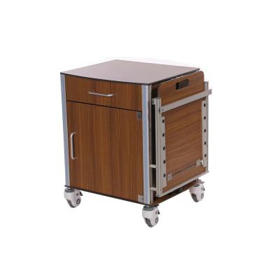 China Chinese Drawer 78Cm Push Pull Detachable Fiberboard Medical Bedside Table for sale