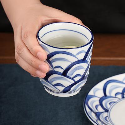 China Undercoat Color Ceramic Japanese Style Household Restaurant Stored Hand Painted Tea Cup for sale