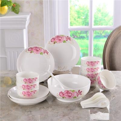 China Viable Cheap White Ceramic Bowl Spoon And Porcelain Dish Dinnerware Set for sale