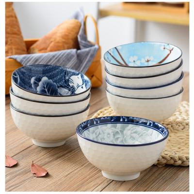 China Sustainable Wholesale Wedding Favors Activity Porcelain Bowl Gift Box Blue And White Ceramic Tableware Set for sale