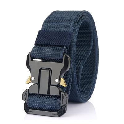 China Durable Green Woven Pattern Web Belt Suppliers Tool Buckle Safety Guard Police Duty Military Belt for sale