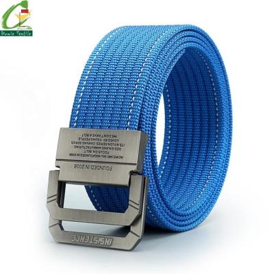 China Fashional Breathable Alloy D Shape Buckle Knitted Police Men's Belt for sale