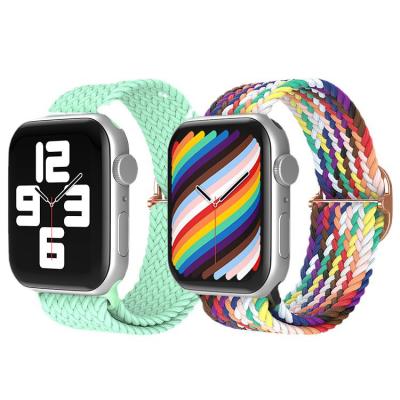 China 44mm Eco-Friendly Elastic Webbing Smart Watch Nylon Strap For Apple Watch for sale