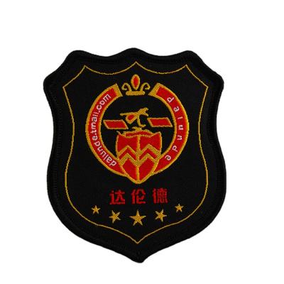 China Viable Custom DIY Sew On Brand Navy Club Soccer Team Logo Badge Woven Patches For Apparel Hats for sale