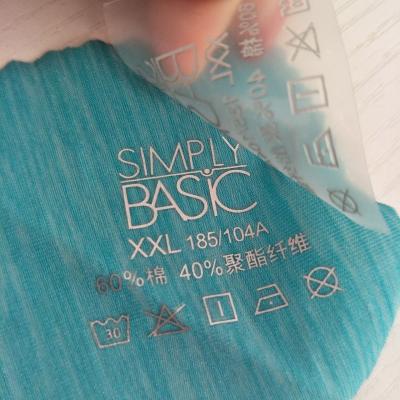 China Viable Custom Rubber Label Clothing Iron On Heat Transfer Tagless Logo Washable Cotton T-Shirts Tags Labels For Clothes for sale