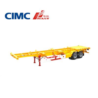 China CIMC 2 Axle Skeletal Semi Trailer for 20ft Container 28T Landing Gear 13T Axle Included for sale