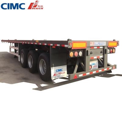 China Landing Gear Standard 3 Axle 40ft Container Flatbed Semi Trailer with KTL Painting for sale