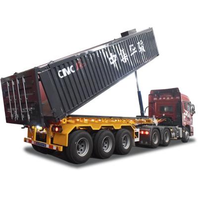 China 40000kg CIMC HUAJUN 3 Alxe Semi-Trailer Truck Trailer with Dump Body Steel FUWA 8500*2550*3400 CN HEN Hyva Ce for sale