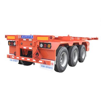 China 20ft Semi Trailer Skeleton Truck with Spare Tires and Tools Function HJGMCK21039 for sale