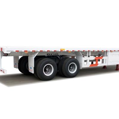 China 3 Axles 40 ft Flatbed Container Truck Semi Trailer with Competitive and Steel Material for sale