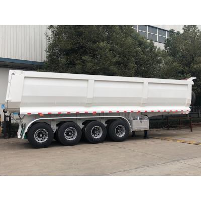 China 50T Max Payload CIMC HUAJUN 4 Axle U Body Rear Tipping Semi Trailer for sale