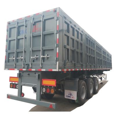 China 80 Tons Hydraulic Double Side Dump Tipping Truck Cargo Semi Trailer with 12.00R20 Tires for sale