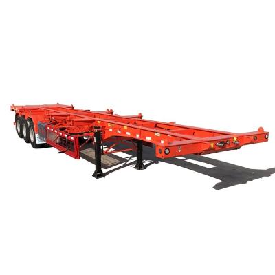 China 2/3 Axles 40 ft 20 ft Container Chassis Skeleton Semi-Trailer with 40T Max Payload for sale