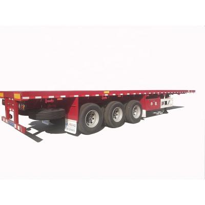 China 40 Ton Max Payload Tri-axle Flatbed Container Semi Trailer for Truck for sale