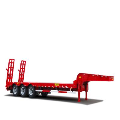 China 50/60/80/100 Tons Low Bed Trailer for Heavy Duty Excavator Transportation Solutions for sale