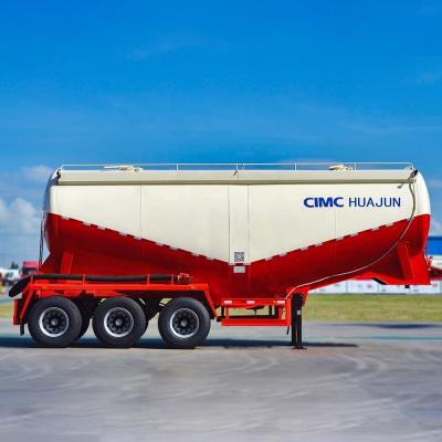 China Durable CIMC HUAJUN 40CBM Dry Bulk Powder Cement Tank Carrier 3 Axles Tanker Semi Trailer for sale