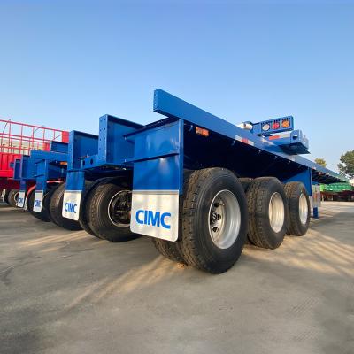 China JOST Two-Speed Landing Gear 3 Axles 40ft Container Flatbed Semi Truck Trailers in Africa for sale