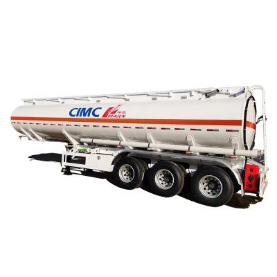 China CIMC HUAJUN 3 Axle Diesel Tanker Truck Trailers 30000L-60000L Fuel Tank Semi Trailer for sale