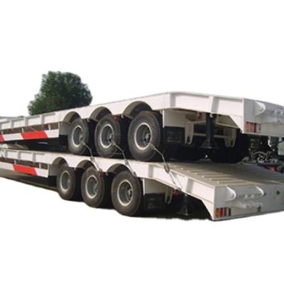 China 20 to 100 Ton Max Payload Steel 3 Axles Lowbed Semi Trailer for Heavy Equipment Transport for sale