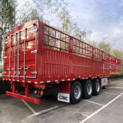 China 60 Ton Truck Trailer Fence Stake Cargo Semi Trailer for Cargo Transport by CIMC HUAJUN for sale