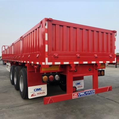 China CIMC HUAJUN 2021New 3 Axles Cargo Transport Semi Trailer for Truck Capacity 60 Tons for sale