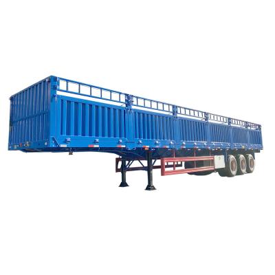 China 60T Max Payload Truck Trailer 3 Axles Fence Cargo Semi Trailer Container Twist Lock for sale