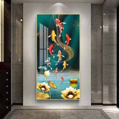 China Waterproof Modern Decorative Print Canvas Elk Porch Wall Art Decorative Crystal Porcelain Paintings Crystal Gold for sale