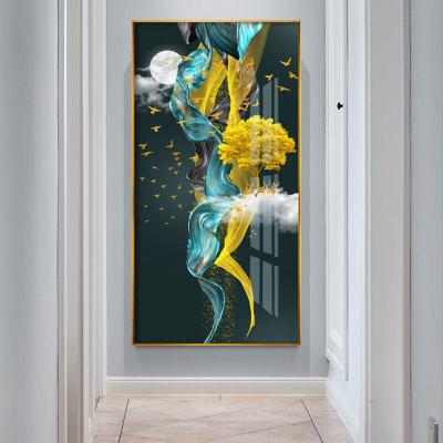 China Wholesale waterproof luxury elk decoration porch landscape animal picture printing crystal china painting wall art for sale