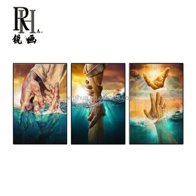 China Waterproof Home Painting Jesus Posters Prints The Hand of Cuadros Canvas Jesus Give Me Your Hand of God Pictures Jesus Pop Wall Art Decor for sale