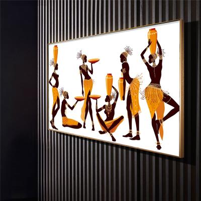 China African Waterproof Abstract Decoration Living Room Canvas Poster View And Print Modern Picture African Woman Wall Art Painting for sale