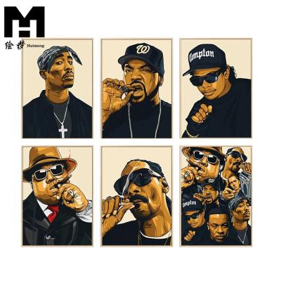 China Modern Smoking Music Fans Pop Art Painting Posters Famous Art Pictures Hip Hop Singer Waterproof Notorious Wall Canvas Print for sale