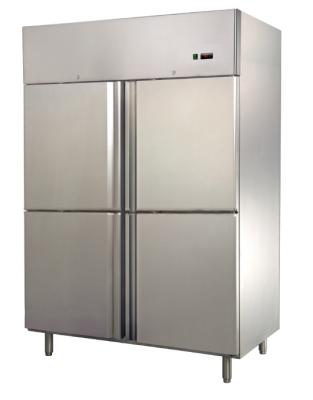 China Refrigerador vertical comercial 900L del acero inoxidable con cuatro puertas en venta