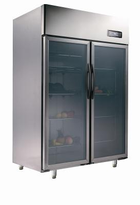 China Restaurant Commercial Grade Refrigerators , 900L Glass Double Door Upright Freezer for sale