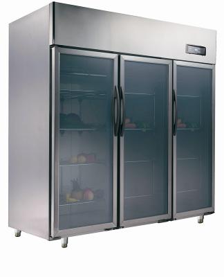 China 1500L Asian Three Glass Door Commercial Grade Refrigerators , 1830x800x1930 for sale