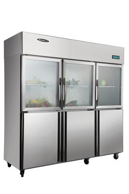 China 1500L Asian Three Solid / Glass Door Commercial Grade Refrigerators For Restaurant , 1830x800x1930 for sale