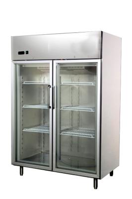 China Refrigeradores de cristal verticales 1200L, 1400x890x2050 de la puerta del acero inoxidable dos en venta