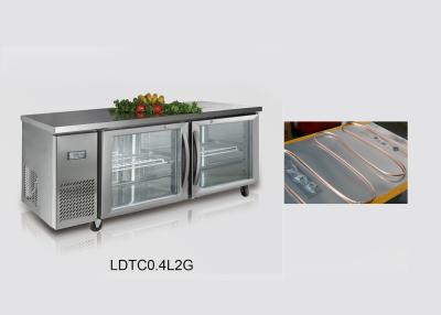 China _ Static Cooling Two Glass Doors Pizza Counters 440L , Commercial Undercounter Refrigerator zu verkaufen