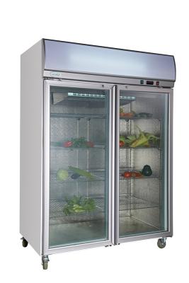 China 1000L refrigeradores verticales comerciales, congelador vertical de la puerta del dar salida a dos en venta